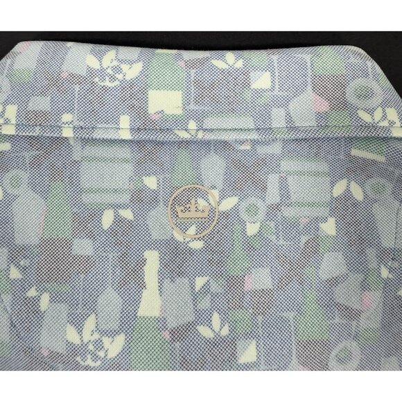 Peter Millar Mens Polo Shirt Cascata Golf Club Sz Large Crown Crafted Wine Print - Picture 4 of 12